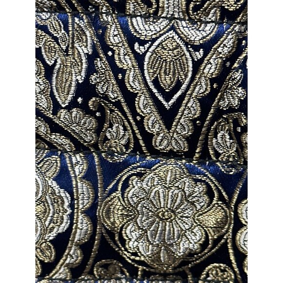 Chicos Reversible Quilted Puffer Jacket Elegant Blue Gold Paisley Lightweight 00 - Picture 6 of 13